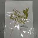 Fairy Happy Birthday Cake Topper Angel Princess Cake Toppers for Birthday Party Decoration Supplies, Gold Glitter