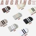 AugRing Women's Striped Cotton Crew Socks Cozy Casual Athletic Quarter Socks for Running & Gym Size 5-11
