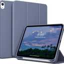 KenKe Case for iPad (A16) 11th/10th Generation (11/10.9 Inch, 2025/2022) with Pencil Holder, Smart Trifold Stand Protective Case with Soft TPU Back, Support Touch ID & Auto Wake/Sleep, Purple