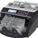 Money Counter Machine Count Value for US Dollar only,UV/MG/MT/IR/DD Detection Bill Counter, Add+Batch/Add+Value Modes Money Counting Machine, Cash Counter with LCD Display (Black)