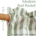 jinchan Striped Linen Kitchen Curtains 36 Inches Length Tier Curtains Farmhouse Modern Cafe Style Small Window Treatments Airy Light Filtering Rod Pocket for Living Room Bathroom 2 Panels Sage Green