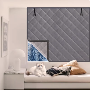 Insulated Window Coverings 48"X63" Oxford Cloth Thermal Window Cover for Winter Window Cover Winter Keeping Warm (Gray, 48*63)