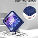 Vizvera for Motorola Razr+(Plus) 2025 Case with Hinge Cover,Built-in Screen Protector Shockproof All-Inclusive Smartphone Cover Wireless Charging for Motorola Razr+(Plus) 2025 (Blue)