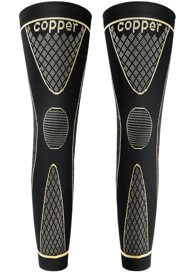 SKDK Copper Full Leg Compression Sleeves - Protect Legs for Men & Women, Basketball, Cycling, Football, Arthritis Relief, Reduce Varicose Veins & Swelling XL