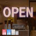 Open Sign for Business, 40"x14" Dimmable Large LED Open Signs with Hanging Installation for Cafes Store Restaurant Office Bar Pubs Hotel Salon Warm White