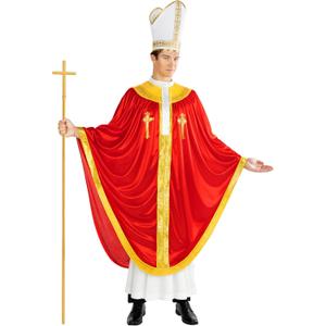 Morph Pope Costume For Adult Men, Bishop Costumes For Adults, Pope Costume Mens, Funny Halloween Costumes For Men (Large)