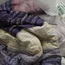 WONGS BEDDING 7 Piece Queen Comforter Set, Purple Striped Queen Size Bedding Set for All Season, Boho Soft and Breathable Bed in a Bag with Comforter, Flat Sheet, Fitted Sheet, Pillowcases & Shams