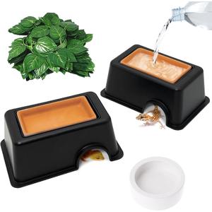 Hamiledyi 4 Pcs Humid Hide for Leopard Gecko Moist Reptile Hide Box Small Snake Humidity Hut with Sink Crested Gecko Tank Accessories for Young Lizard Shedding