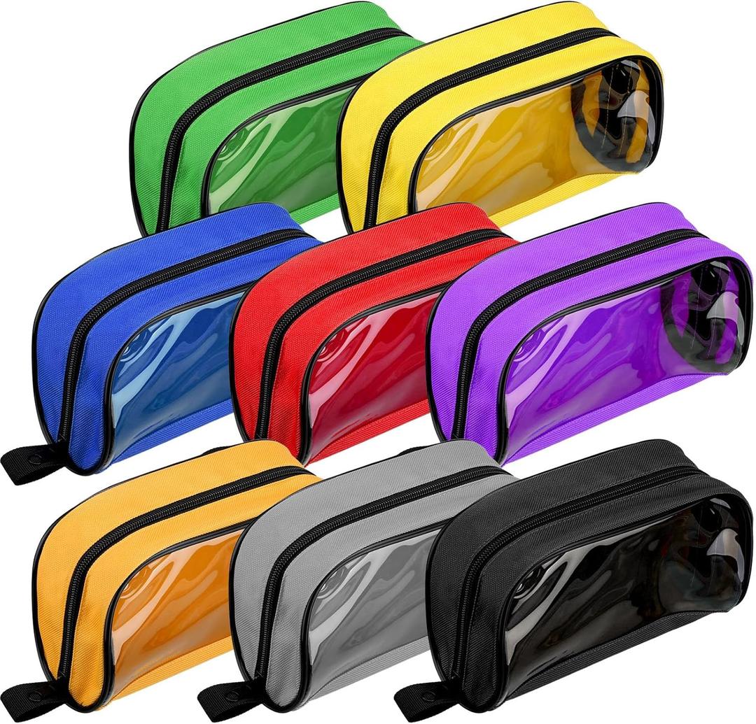 Oudain 8 Pcs First Aid Bag Empty 8 Colors First Aid Pouches Portable Medical Bag with Zipper and Transparent Window Medical Organizer Kit Accessory for Home Outdoor Travel Supplies