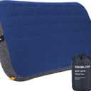 TREKOLOGY Camping Pillow - Large Inflatable (24"x15") for Home-Like Comfort, Portable & Ergonomic, Easy to Clean, Durable & Leak-Proof, Removable Strap for Secure Fit  ALUFT Ultra (Blue)