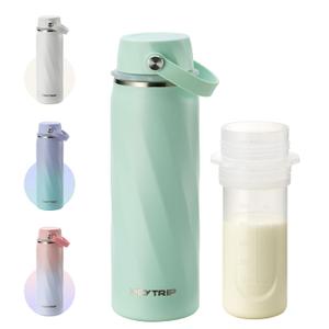 HEYTRIP Breastmilk Cooler Bottle, 20oz Portable Breast Milk Chiller Storage, Stainless Steel Reusable Breastfeeding Essentials for Baby, 36+ Hours Cooling For Travel & Outdoor, TSA Approved, Green