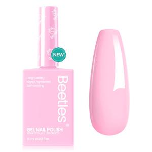 Beetles Pink Gel Nail Polish 15ml, Baby Pink Soak Off UV LED Gel Polish High Gloss for Manicure Art for Salon DIY Colorful Bottle Rosy Glow