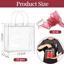 Jutieuo 24 PCS Clear Gift Bags with Handles, 7.9 x 7.9 x 3.2 Inches Reusable Plastic Goodie Bag Transparent Party Favor Bags Bulk for Weddings Birthdays Events, Classrooms & Celebrations