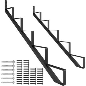 CCBOYSHARDWARE Steel Stair Stringer 5 Step, Metal Stair Riser with Pre-drilled Holes for 43in Deck Height, Heavy Duty Outdoor Steps, Max Load 500lbs,2 Pcs