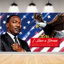 MLK Day Banner Backdrop, I Have A Dream Inspirational Quote Design, 71 x 43 Inches, Indoor Decorative Banner for Home, Classroom, Office (Blue and Red 02)