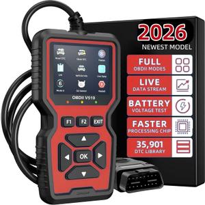 V519 OBD2 Scanner Diagnostic Tool, Car Code Reader with 35,901 Built-in DTC Lookup, Check Engine Light Reader, Live Data, I/M Readiness, Battery Voltage Test, for 1996+ Vehicles