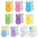 Xqumoi 30 Pack Easter Bunny Sticky Notes - Colorful Candy Bunny Self Sticky Notepads Easter Rabbit Writing Memo Pads for School Class Office Supplies Holiday Gift Party Favors Goodies Bag Fillers
