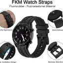 WOCCI Watch Bands, FKM Rubber (Not Silicone), Replacement Straps for Men and Women, Quick Release, Compatible Watch Lug Width 20mm 22mm (Black (Black Buckle))
