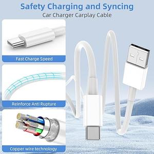 3FT USB A to USB C Cable for iPhone 16 15 Charger Cord, for Apple for iPhone 16 15/Plus/Pro Max Type C Cord, for iPad Pro 12.9/11, Air 5th/4th Gen, Car Charger Carplay Charging Cable