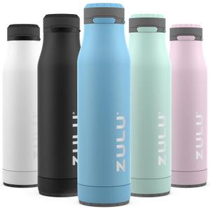 ZULU Ace Vacuum Insulated Stainless Steel Water Bottle with Chug Spout, Leak-Proof Locking Lid and Removable Base for School, Backpack, Sports, Gym, Travel (Ice Blue)