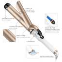 Hoson 1 1/2 Inch Curling Iron Large Barrel, 1.5 Inch Long Barrel Curling Wand Dual Voltage, Ceramic Tourmaline Coating with LCD Display, Glove Include