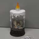 Blansong Nativity Snow Globe Candle Christmas Decorations Gifts Auto Snowfall Glitter Music Collection Angel Nativity Scene with 6H Timer USB/Battery Powered 9.7 inch