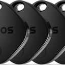 ATUVOS Air Tags-4 Pack, Bluetooth Luggage Tracker Works with Apple Find My APP (iOS Only, Not for Android), Keys Finder and Item Locator for Luggage, Backpack, Suitcases, Replaceable Battery (Black)