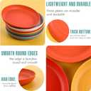 Tioncy 16 Pack Wheat Straw Dinner Plates 9 Inch Unbreakable Toddler and Children Dinner Plates Set Microwave & Dishwasher Safe Reusable Healthy Plate for BBQ, Travel, Events, 16 Colors