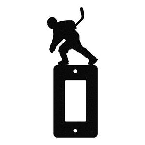 Hockey Single Gang Light Switch, GFCI Power Outlet, Wall Plate (Single Rocker (GFCI), Black)