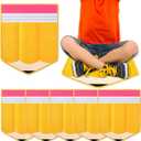 Pencil Carpet Seats 14X17 Inch Yellow Classroom Rugs Non Slip Floor Mats Back to School Pencil Cushions Decor for Preschool Kindergarden Daycare Teacher Party Gift School Learning Playing Areas 12PCS, 16.93*13.78IN