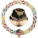 SHWLNY Gold Chain Dog Collars with Personalized, Diamond Collar Cuban Link 19MM Strong Heavy Duty Chew Proof, Dog Collar with AirTag Holder, Pet Collar for Dogs (XL:22"-26")