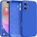 Ktele Magnetic for iPhone 16 Case [Compatible with Magsafe] [Premium Silicone Satin-Smooth Touch] Slim Shockproof Anti-Scratch Microfiber Lining Case, 6.1 inch, Klein Blue