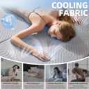 Foldable Mattress Full Size, 6 Inch Cooling Folding Mattress/Topper, Breathable Absorbs Heat Fabric, Washable Trifold Memory Foam Mattress, Portable Floor Bed for Guest, Yoga, Camping