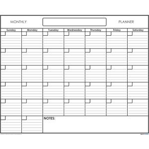 36" x 48" Erasable Undated One Month Laminated Wall Calendar Monthly Planner Blank Reusable Perfect for Organizing Home Office Academic Schedules w/FREE ERASE MARKER (36x48), 48w x 36h