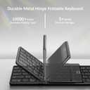 Nillkin Upgraded Foldable Bluetooth Keyboard with Touchpad & Number Pad, Portable Wireless Keyboard for Travel, Pocket-Sized, Full Size Keys, Support 3 Devices for iPad Laptop Tablets Phone, Black