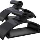 100 Pack Kids Hangers, Non-Slip & Sturdy Coat Hangers, Ultra-Thin Plastic Suit Hangers for 7-12 Years Old, Dry & Wet Dual-Use Multi-Scenario Storage, Holds Up to 11 LB, 14" W,Black,UAPY09100B