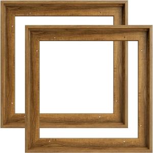 Canvas Frame for 20x20 Oil Paintings, 2 Pack Square Floating Frames for Stretched Canvas Pictures Prints Paint by Numbers, Floater Art Frame for Home Office Living Room Wall Decor (Dark Brown)