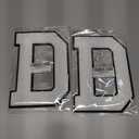 2 x 6 Inch Varsity Letter Patches White Iron On Letters Chenille Large Iron On Letters for Clothing Jersey/Jacket/Hoodie/Varsity D
