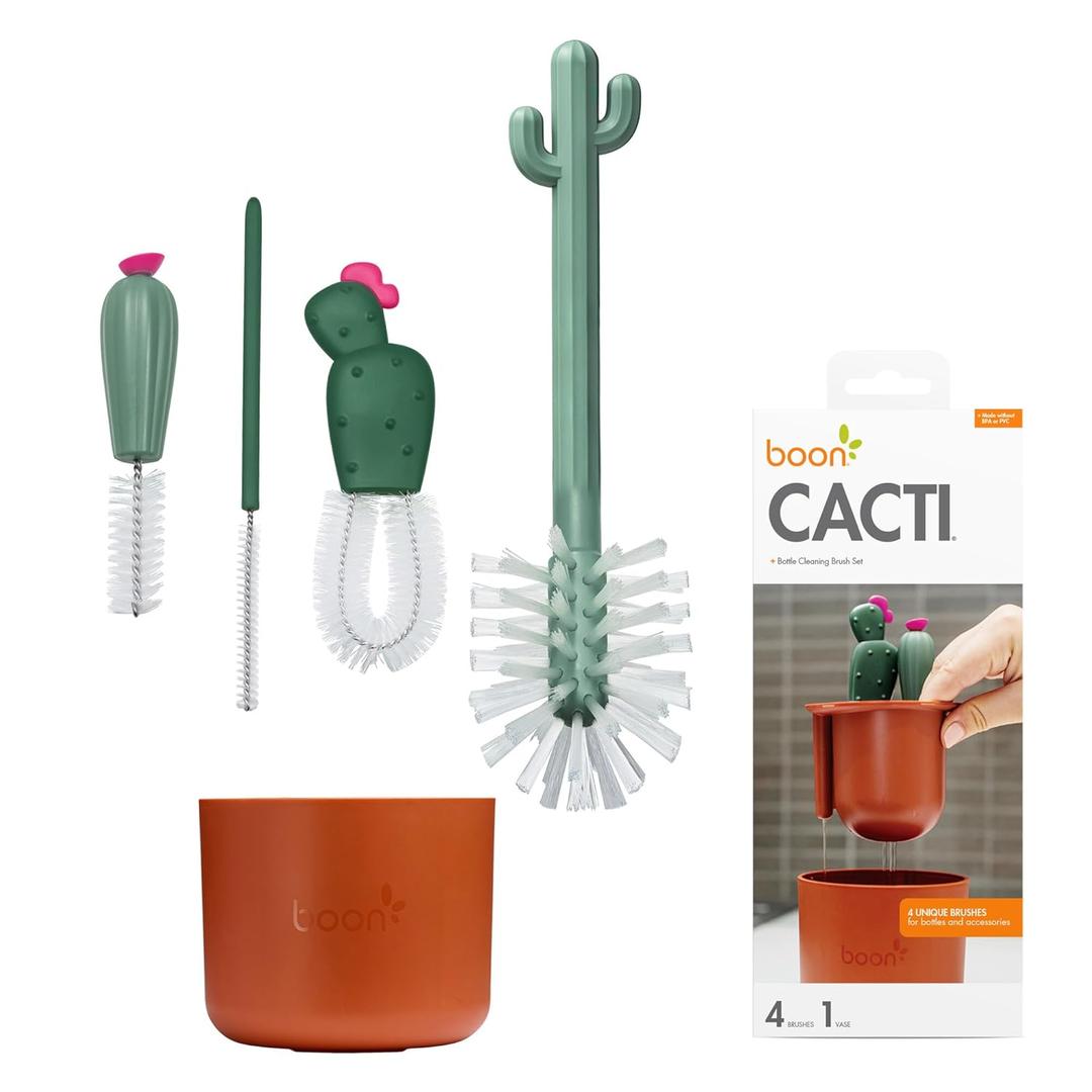Boon Cacti Bottle Cleaning Brush Set, Terracotta , 4 Piece Set