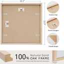 puthiac 12x12 Solid Oak Wood Picture Frame, Fits 8x8 with Mat or 12x12 Without Mat, Wall Display Only, Plexi Front, 3 Pack, Natural Oak