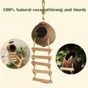 Leopard Gecko Tank Accessories. Reptile Hammock Vines Plants with Coconut Shell Ladder Hideout Hermit Crab Decor for Bearded Dragon Lizard Chameleon Crested Gecko Tortoise Snake