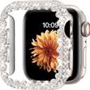 Bling Bumper Case Compatible with Apple Watch Series 10 46mm, Diamond Protective Face Cover for Women, Hard PC Frame Protector for iWatch Series 10 46mm (Starlight)