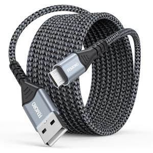 Micro USB Cable 15Ft, Extra Long MicroUSB Cord Fast Charging & Data Transfer Braided for PS4 Controller Charger WyzeCam v1-3 Old Android Phones Tablets Old Kindles Raspberry Pi 3 with Micro-USB