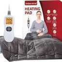 Ambershine 17''x33'' Weighted Heating Pad, 5.2lbs with 12 Temperature Settings & 4 Auto-Off Timers, Pain Relief for Back/Neck/Shoulders/Abdomen/Legs, Christmas Gifts for Mom Dad Women Men(Dark Grey) (02-dark Grey)