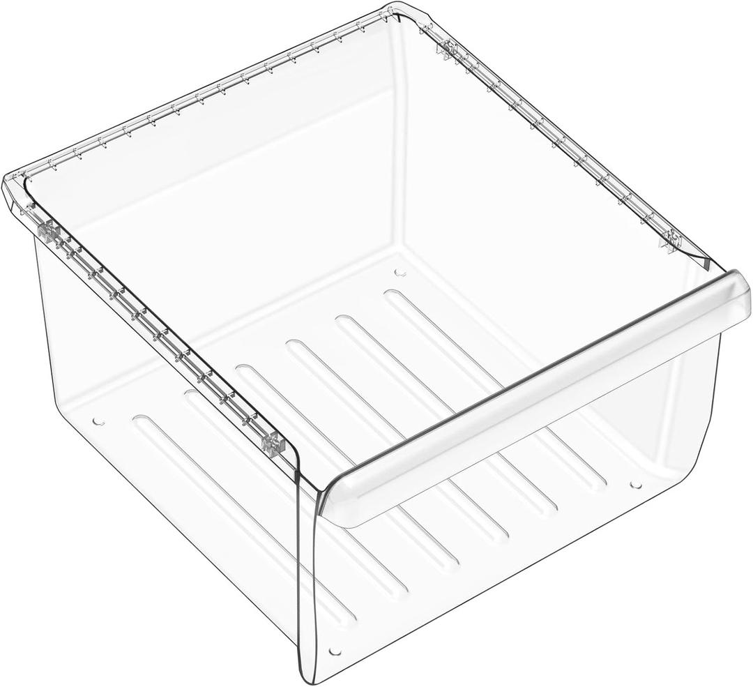 UPGRADED DA97-08693B Refrigerator Crisper Drawer Compatible with Samsung Refrigerator Drawer Replacement RS25J500DSR RS25H5000SR RS25J500DBC DA97-08693A DA61-05548D Fridge Crisper Bin Upper