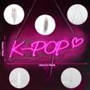Gerrii K-pop Themed Party Decoration Neon Signs Heart LED Neon Light for Wall Decor Pink and Purple Kpop Music Korean Idol Birthday Decorations Y2K Concert Movies TV Fans Prom Party Supplies