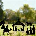 Nativity Scene Yard Signs Decorations 5 Pack Christmas Outdoor Garden Signs with Stakes Holy Family Manger Nativity Scene Garden Sign for Christmas Outdoor Decorations Lawn Patio Yard Sign