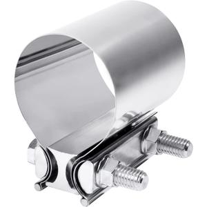 Zlirfy Stainless Steel Exhaust Clamp Band, Universal Widening Butt Joint Clamp, Fit for Exhaust Pipe (2 inch)