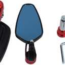 Red 7/8" Bar End Motorcycle Mirror Rearview CNC Motorcycle Mirrors Compatible With Honda GROM MXS125 CB500F Yamaha MT-03 MT-07 FZ-07 MT-09 MT-10 Z125 pro Z650 Z750 and More