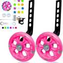 Training Wheels Flash Mute Big Wheel Compatible for 12 14 16 18 20 inch Single Speed Bicycle (Beautiful rose)